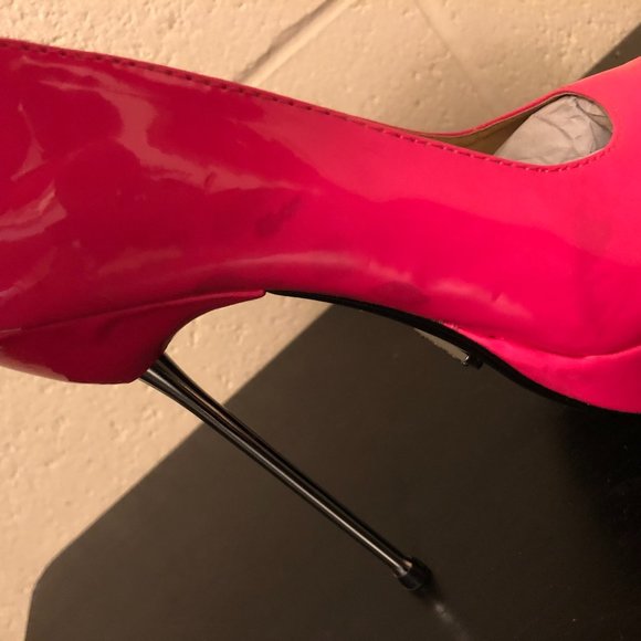 Fuchsia The Highest Heel Roxy 21 Peep Toe Pumps - Picture 6 of 8